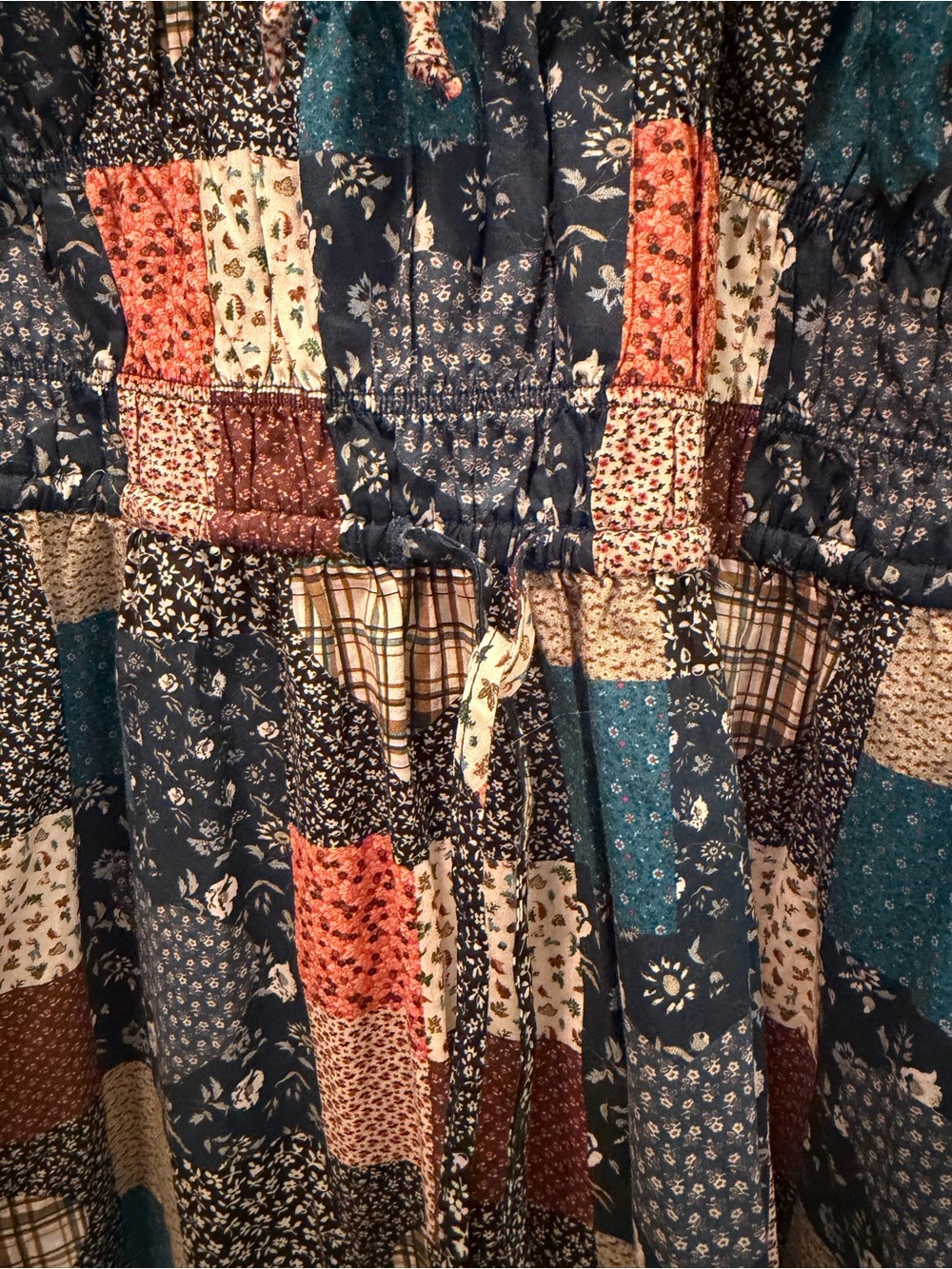 Christy Dawn Patchwork Brynne Maxi Dress in Blue, Cream, Pink - Picture 6 of 8